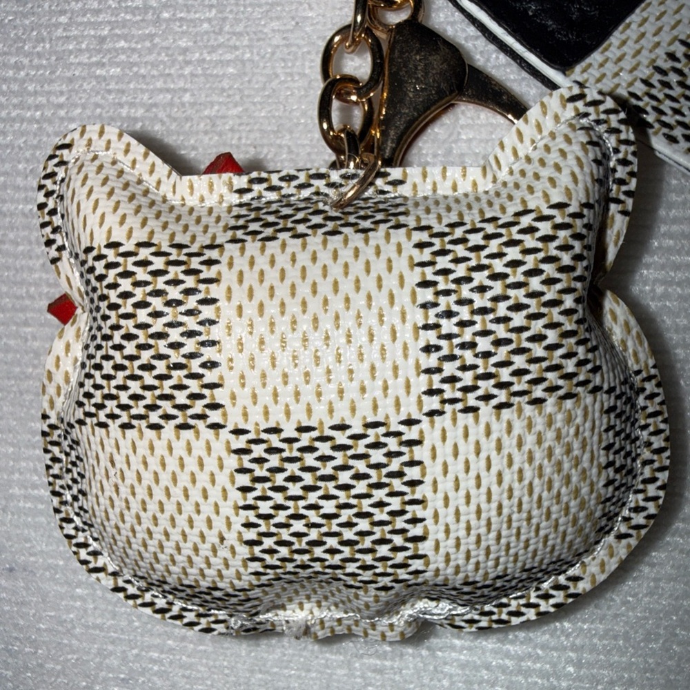 Luxury Beige & Black Checkered Board Hello Kitty Keychain/Purse Charm - Picture 6 of 7